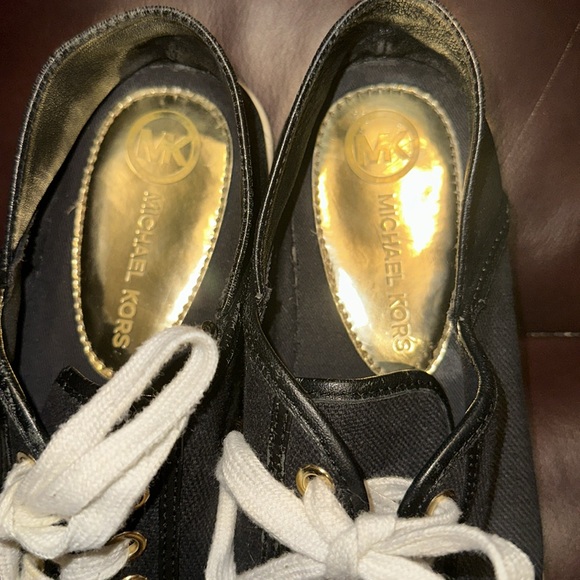 Michael Kors Black Leather & Canvas Trainers - Picture 10 of 16
